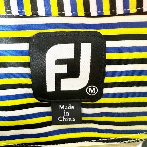 FootJoy Multi Stripe Golf Polo Shirt Size Medium - Picture 3 of 9